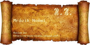 Mrázik Noémi névjegykártya